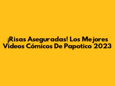 ¡Risas Aseguradas! Los Mejores Videos Cómicos De Papotico 2023
