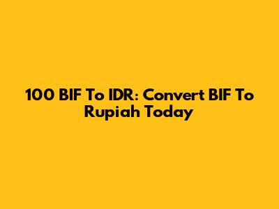 100 BIF To IDR: Convert BIF To Rupiah Today