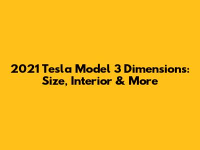 2021 Tesla Model 3 Dimensions: Size, Interior & More