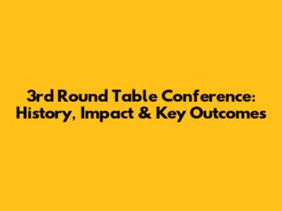 3rd Round Table Conference: History, Impact & Key Outcomes