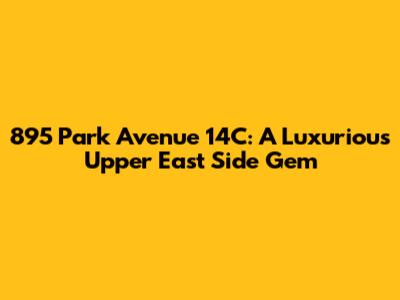 895 Park Avenue 14C: A Luxurious Upper East Side Gem