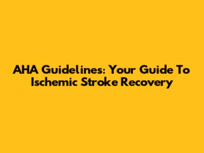 AHA Guidelines: Your Guide To Ischemic Stroke Recovery