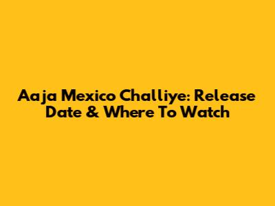 Aaja Mexico Challiye: Release Date & Where To Watch