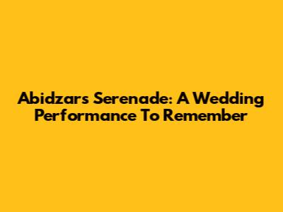 Abidzar's Serenade: A Wedding Performance To Remember