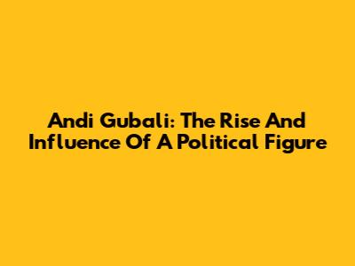 Andi Gubali: The Rise And Influence Of A Political Figure