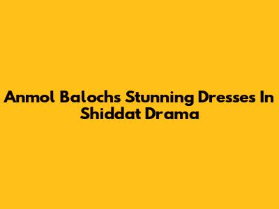 Anmol Baloch's Stunning Dresses In Shiddat Drama