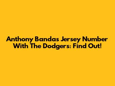 Anthony Banda's Jersey Number With The Dodgers: Find Out!
