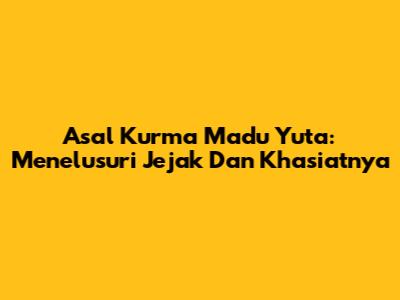 Asal Kurma Madu Yuta: Menelusuri Jejak Dan Khasiatnya