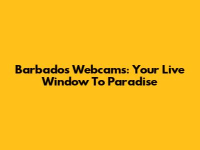 Barbados Webcams: Your Live Window To Paradise