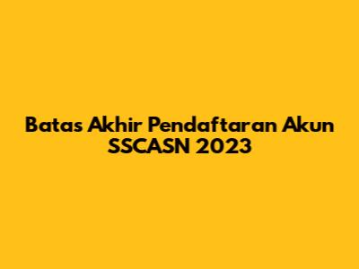 Batas Akhir Pendaftaran Akun SSCASN 2023