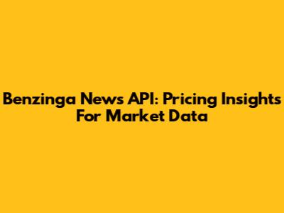 Benzinga News API: Pricing Insights For Market Data