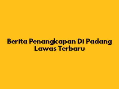 Berita Penangkapan Di Padang Lawas Terbaru
