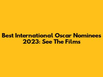Best International Oscar Nominees 2023: See The Films