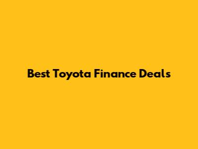 Best Toyota Finance Deals