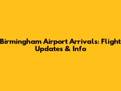 Birmingham Airport Arrivals: Flight Updates & Info
