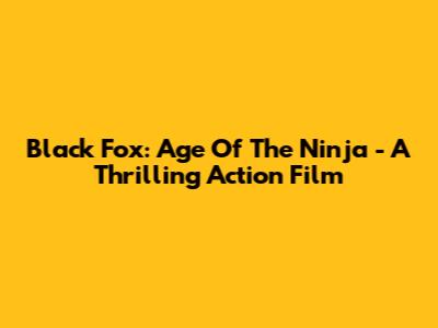 Black Fox: Age Of The Ninja - A Thrilling Action Film