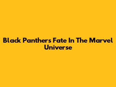 Black Panther's Fate In The Marvel Universe