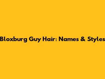 Bloxburg Guy Hair: Names & Styles