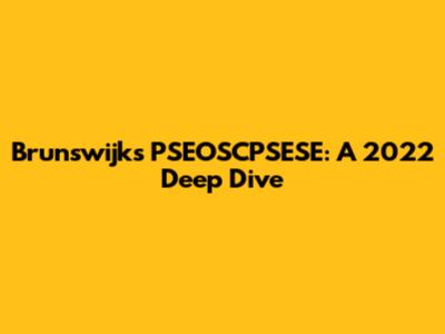 Brunswijk's PSEOSCPSESE: A 2022 Deep Dive