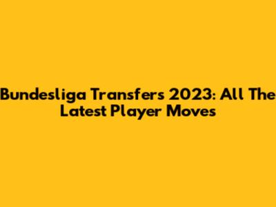Bundesliga Transfers 2023: All The Latest Player Moves