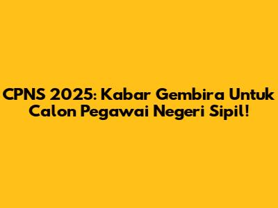 CPNS 2025: Kabar Gembira Untuk Calon Pegawai Negeri Sipil!
