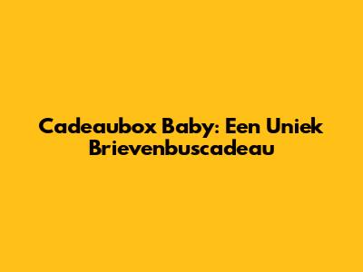 Cadeaubox Baby: Een Uniek Brievenbuscadeau
