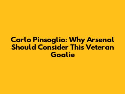 Carlo Pinsoglio: Why Arsenal Should Consider This Veteran Goalie