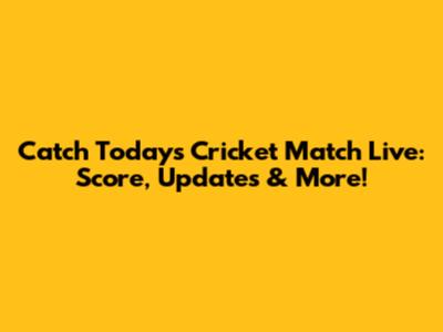 Catch Today's Cricket Match Live: Score, Updates & More!