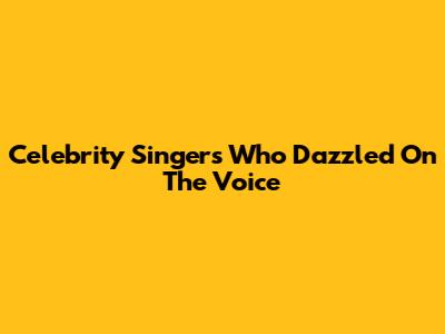 Celebrity Singers Who Dazzled On The Voice