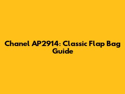 Chanel AP2914: Classic Flap Bag Guide
