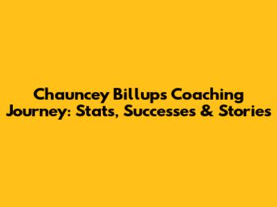 Chauncey Billups' Coaching Journey: Stats, Successes & Stories