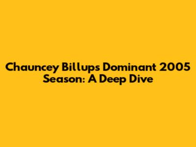 Chauncey Billups' Dominant 2005 Season: A Deep Dive