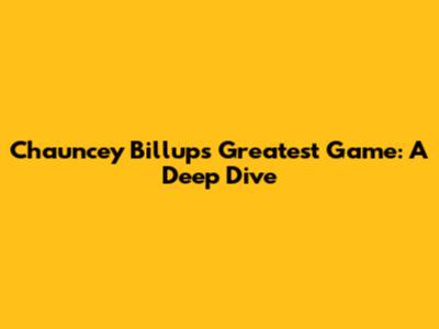 Chauncey Billups' Greatest Game: A Deep Dive