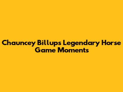 Chauncey Billups' Legendary Horse Game Moments