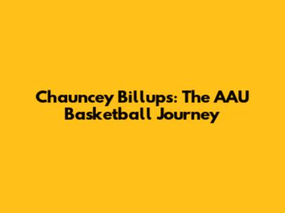 Chauncey Billups: The AAU Basketball Journey