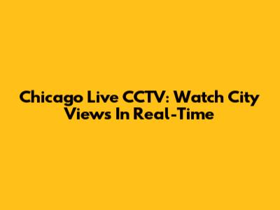 Chicago Live CCTV: Watch City Views In Real-Time
