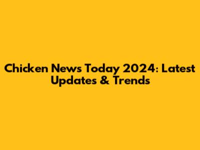 Chicken News Today 2024: Latest Updates & Trends