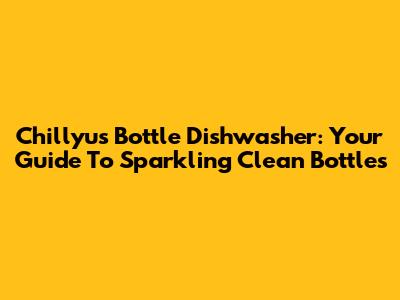 Chillyu's Bottle Dishwasher: Your Guide To Sparkling Clean Bottles