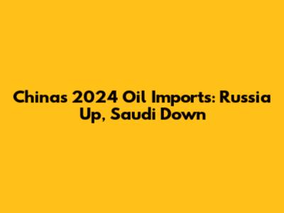 China's 2024 Oil Imports: Russia Up, Saudi Down