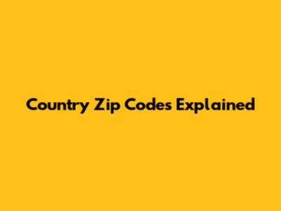 Country Zip Codes Explained