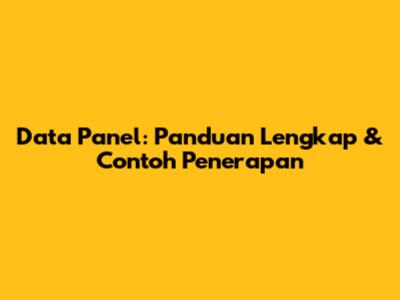 Data Panel: Panduan Lengkap & Contoh Penerapan