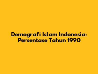 Demografi Islam Indonesia: Persentase Tahun 1990