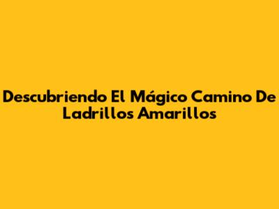 Descubriendo El Mágico Camino De Ladrillos Amarillos