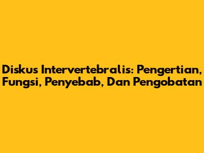 Diskus Intervertebralis: Pengertian, Fungsi, Penyebab, Dan Pengobatan