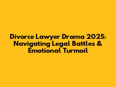 Divorce Lawyer Drama 2025: Navigating Legal Battles & Emotional Turmoil