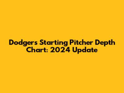 Dodgers Starting Pitcher Depth Chart: 2024 Update