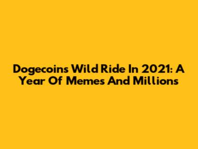 Dogecoin's Wild Ride In 2021: A Year Of Memes And Millions