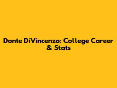 Donte DiVincenzo: College Career & Stats