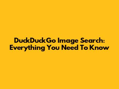 DuckDuckGo Image Search: Everything You Need To Know