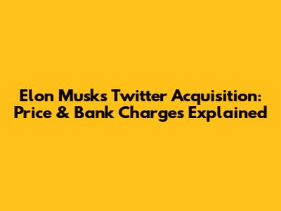 Elon Musk's Twitter Acquisition: Price & Bank Charges Explained